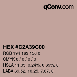 Color code: HEX #C2A39C00 | qconv.com