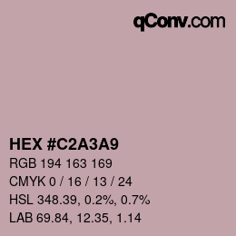 カラーコード: HEX #C2A3A9 | qconv.com