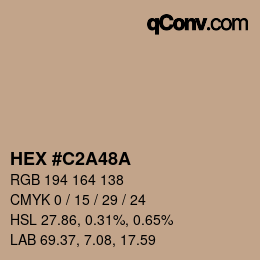 カラーコード: HEX #C2A48A | qconv.com