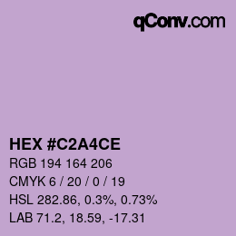 カラーコード: HEX #C2A4CE | qconv.com