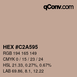 カラーコード: HEX #C2A595 | qconv.com