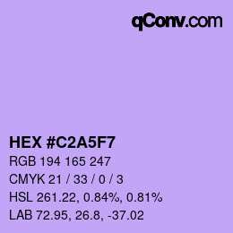 Color code: HEX #C2A5F7 | qconv.com