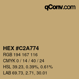 カラーコード: HEX #C2A774 | qconv.com