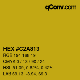 カラーコード: HEX #C2A813 | qconv.com