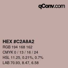 カラーコード: HEX #C2A8A2 | qconv.com