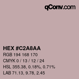 Color code: HEX #C2A8AA | qconv.com