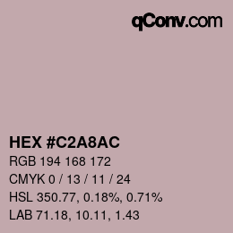 カラーコード: HEX #C2A8AC | qconv.com