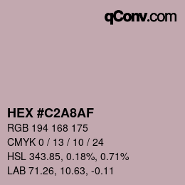 颜色代码: HEX #C2A8AF | qconv.com