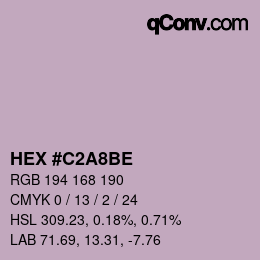 カラーコード: HEX #C2A8BE | qconv.com