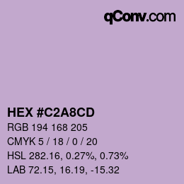 颜色代码: HEX #C2A8CD | qconv.com