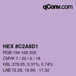 カラーコード: HEX #C2A8D1 | qconv.com