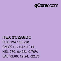 カラーコード: HEX #C2A8DC | qconv.com