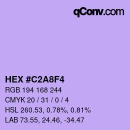 カラーコード: HEX #C2A8F4 | qconv.com