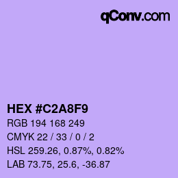 Color code: HEX #C2A8F9 | qconv.com