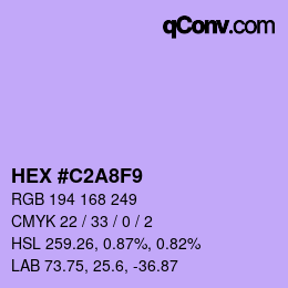 カラーコード: HEX #C2A8F9 | qconv.com