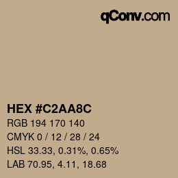 Color code: HEX #C2AA8C | qconv.com