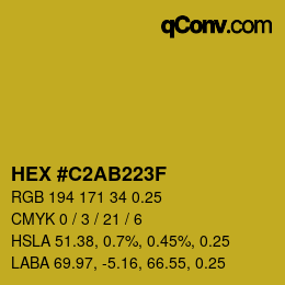 Farbcode: HEX #C2AB223F | qconv.com