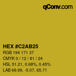Color code: HEX #C2AB25 | qconv.com