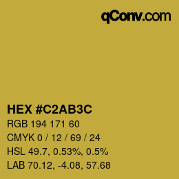 カラーコード: HEX #C2AB3C | qconv.com