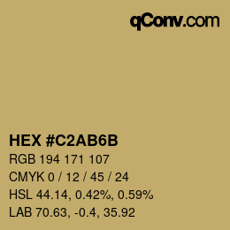 カラーコード: HEX #C2AB6B | qconv.com