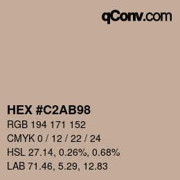 Color code: HEX #C2AB98 | qconv.com