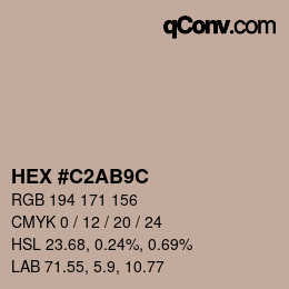Color code: HEX #C2AB9C | qconv.com
