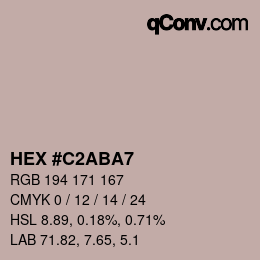 Color code: HEX #C2ABA7 | qconv.com