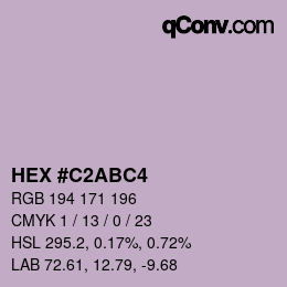 颜色代码: HEX #C2ABC4 | qconv.com