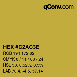 Farbcode: HEX #C2AC3E | qconv.com