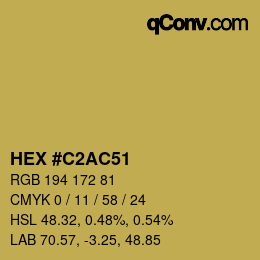 Color code: HEX #C2AC51 | qconv.com