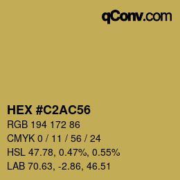 Color code: HEX #C2AC56 | qconv.com