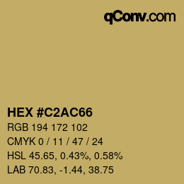 Color code: HEX #C2AC66 | qconv.com