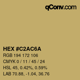 Color code: HEX #C2AC6A | qconv.com