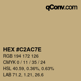 Color code: HEX #C2AC7E | qconv.com