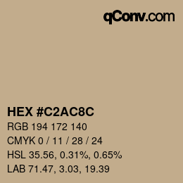 Color code: HEX #C2AC8C | qconv.com