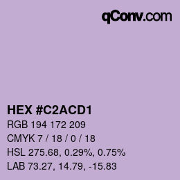 Color code: HEX #C2ACD1 | qconv.com