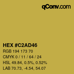 Color code: HEX #C2AD46 | qconv.com