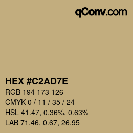 Color code: HEX #C2AD7E | qconv.com