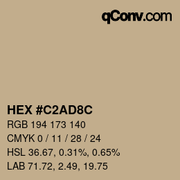 Color code: HEX #C2AD8C | qconv.com