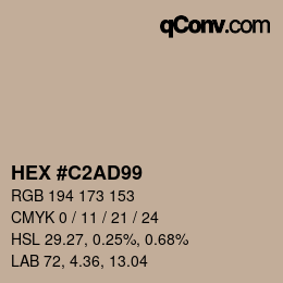 Farbcode: HEX #C2AD99 | qconv.com