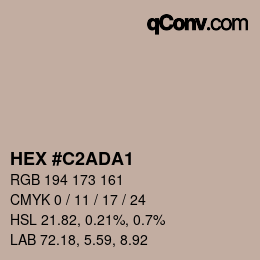 Color code: HEX #C2ADA1 | qconv.com