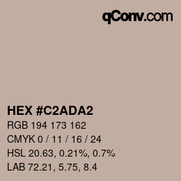 Color code: HEX #C2ADA2 | qconv.com