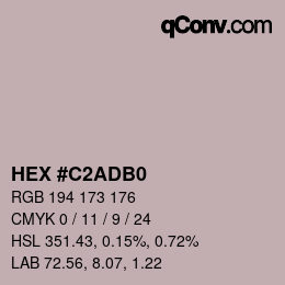 Color code: HEX #C2ADB0 | qconv.com