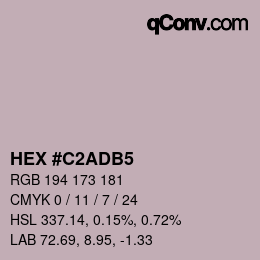 カラーコード: HEX #C2ADB5 | qconv.com