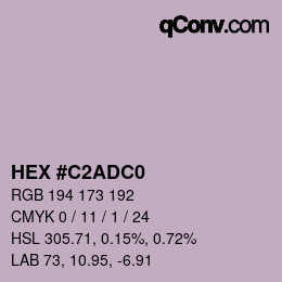 Color code: HEX #C2ADC0 | qconv.com