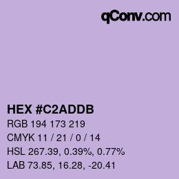 カラーコード: HEX #C2ADDB | qconv.com