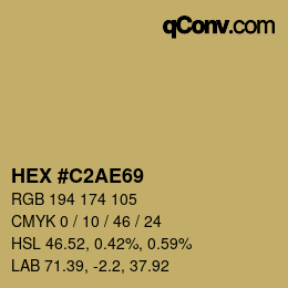 カラーコード: HEX #C2AE69 | qconv.com