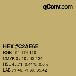 Color code: HEX #C2AE6E | qconv.com