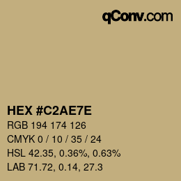 Color code: HEX #C2AE7E | qconv.com