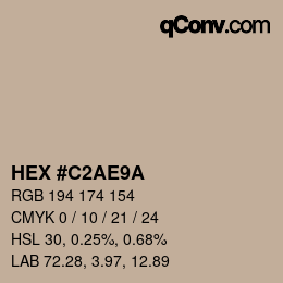 Farbcode: HEX #C2AE9A | qconv.com
